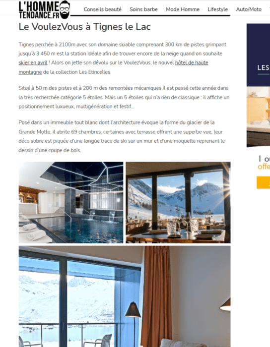 Article L'homme tendance