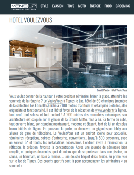 Article Men's up VoulezVous